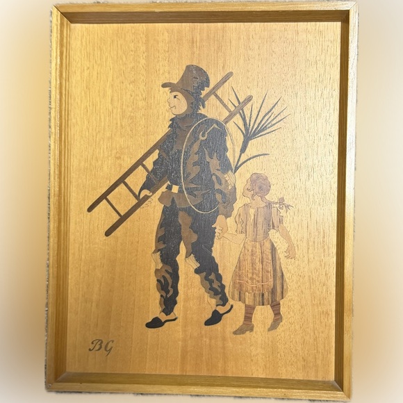 Other - Buchschmid & Gretaux Marquetry Wood Inlay work Germany Chimneysweep & daughter